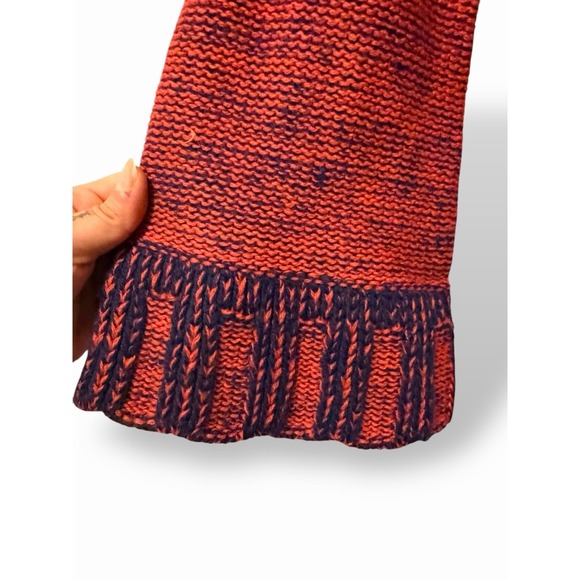 Vintage 100% Wool Knit Dress US Womens Small Red Navy Boho Indie Retro - Picture 4 of 16